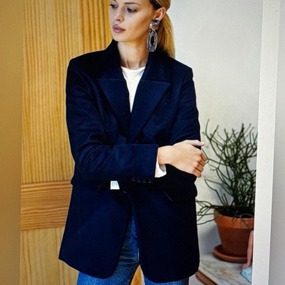 Emerson Fry Jackets & Blazers - Emerson Fry James Navy Wool Cashmere Blend Blazer S